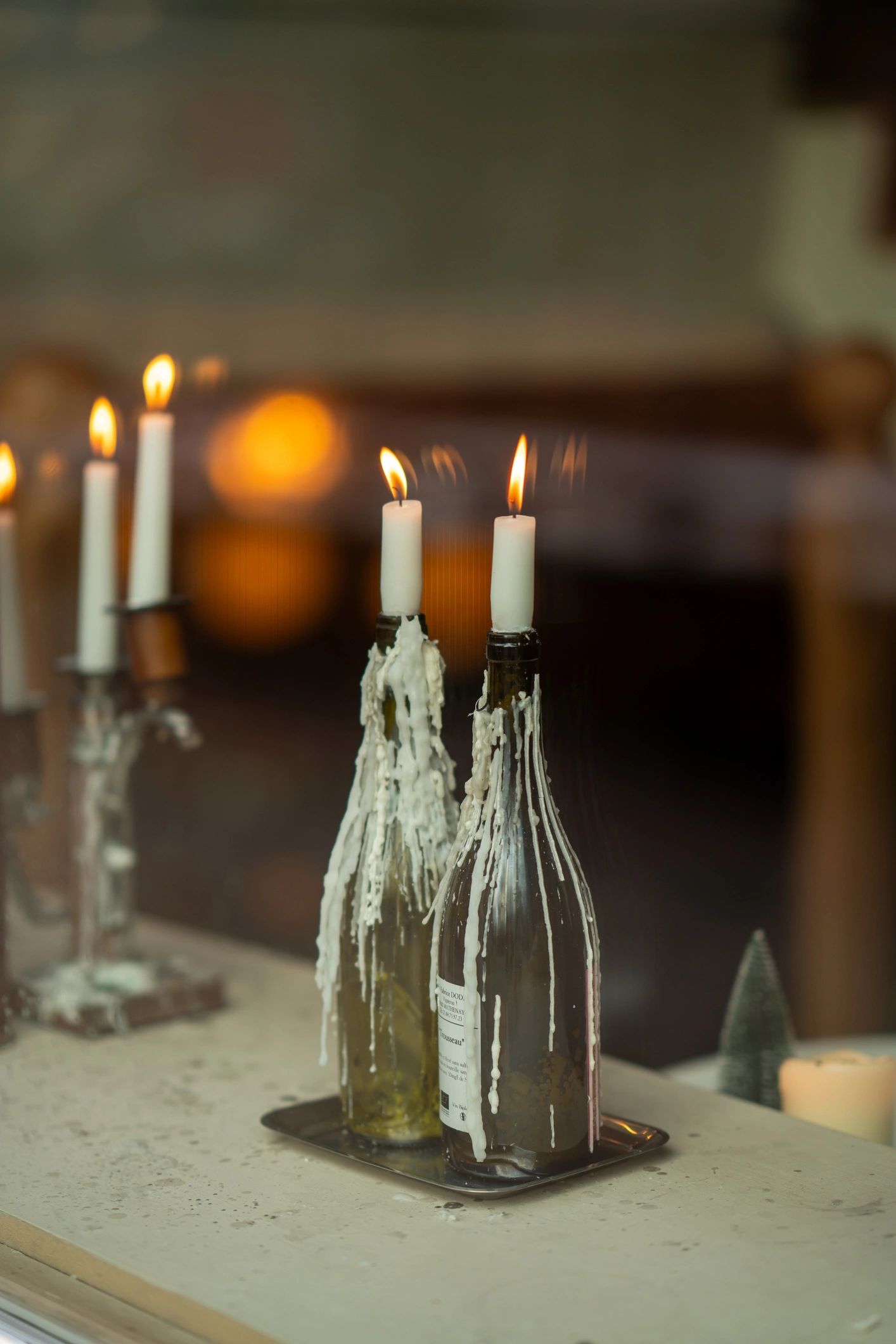 wine bottles display